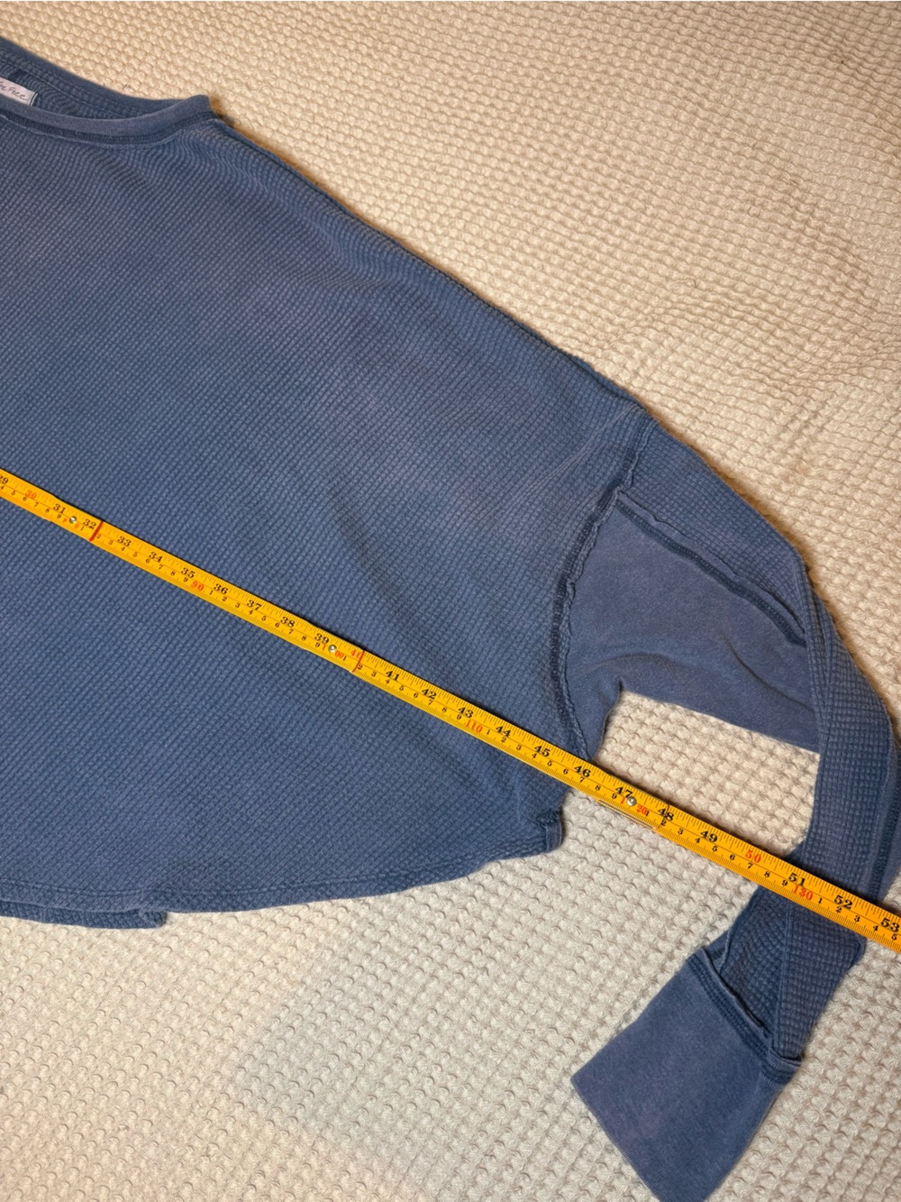 Free People We The Free Microphone Drop Thermal Blue Oversized M - Picture 14 of 16